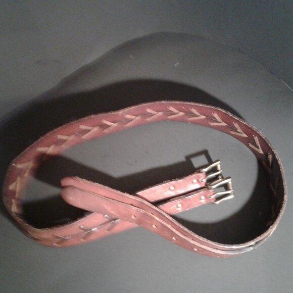 Ralph Lauren Dark Brown Leather Belt - X Stitching - Lauren on buckle! main image 15